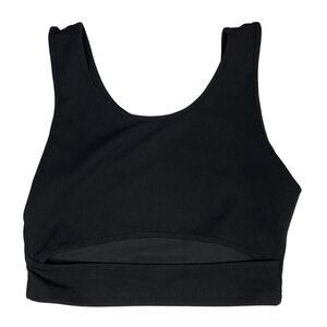 Cut Out Crop Top | Middle Cutout Black Crop Tank Top